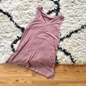 American Eagle Rib Knit Dusty Pink Tank Top XS